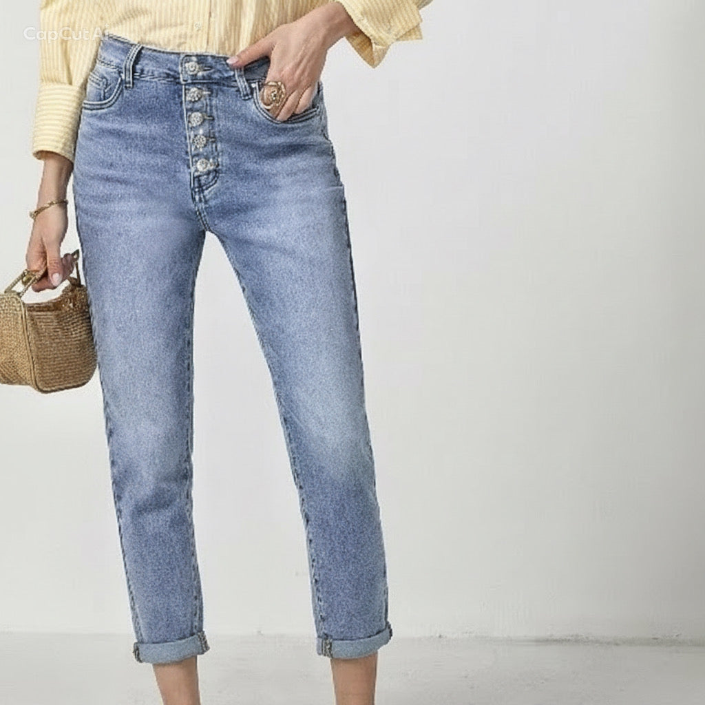Jeans con bottoni