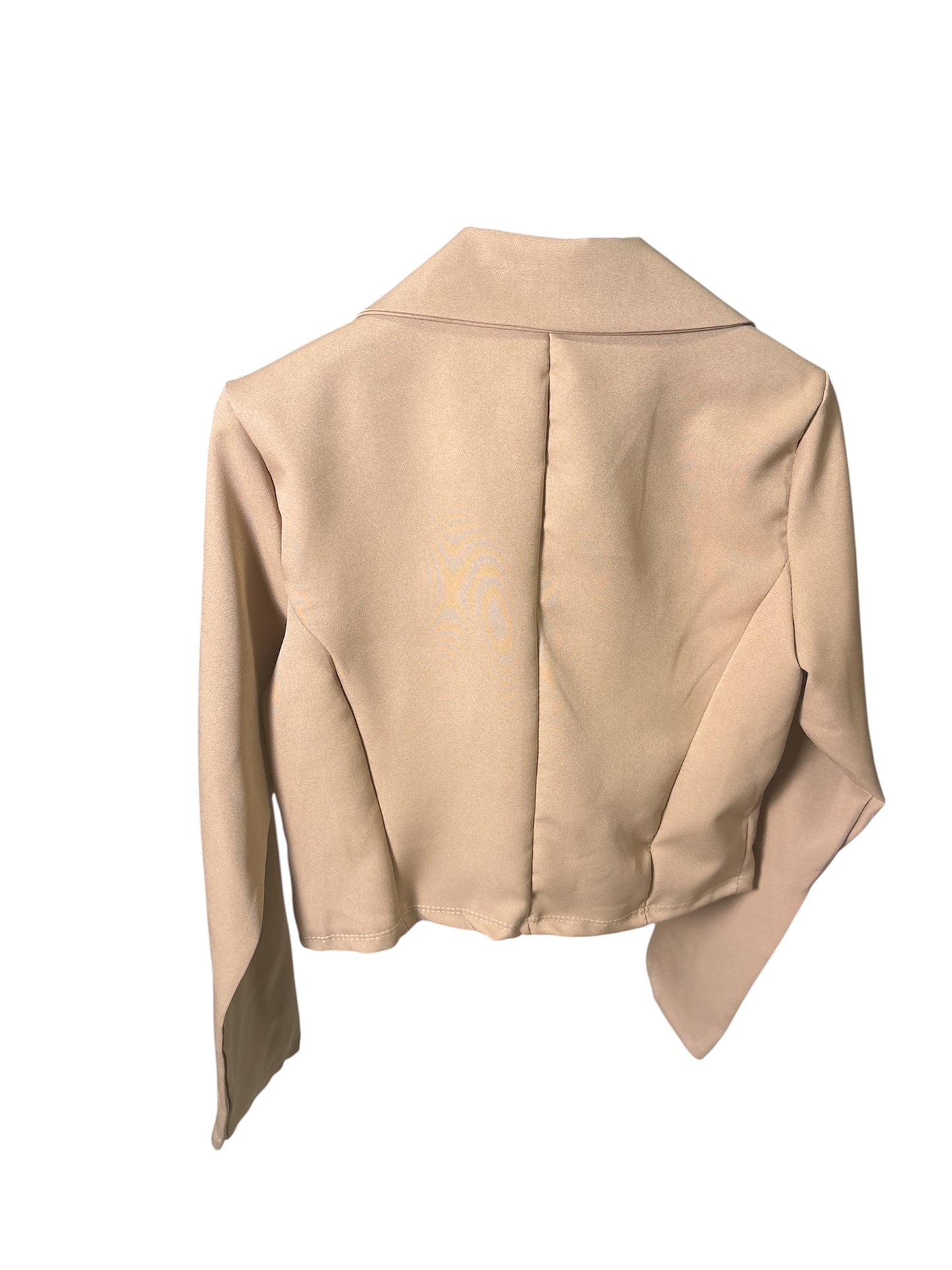 Blazer Cropped Elegante Doppiopetto – Beige