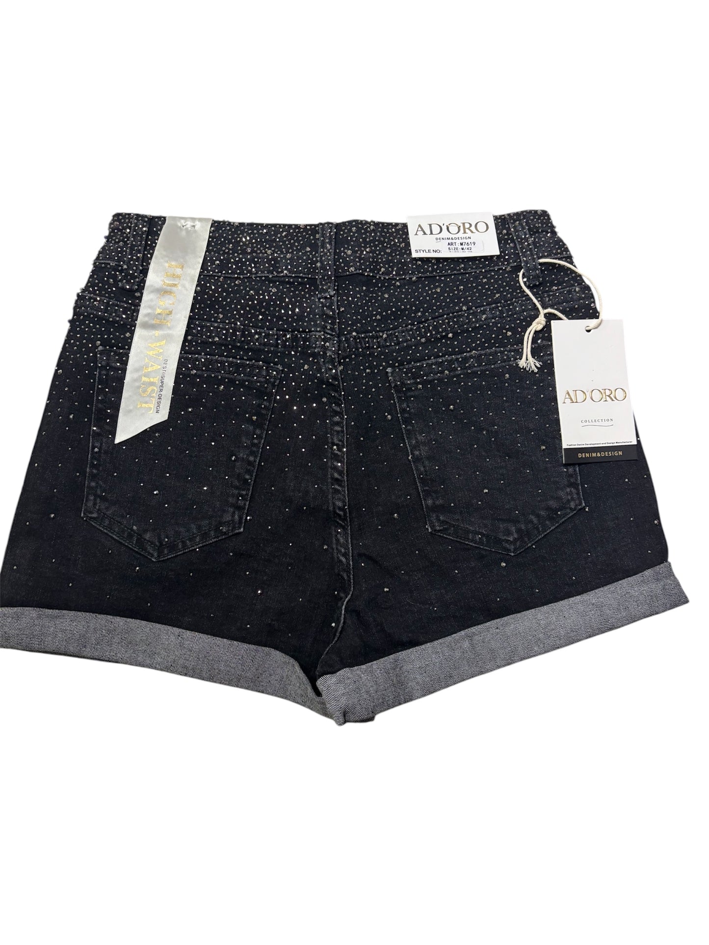 Shorts neri Strass