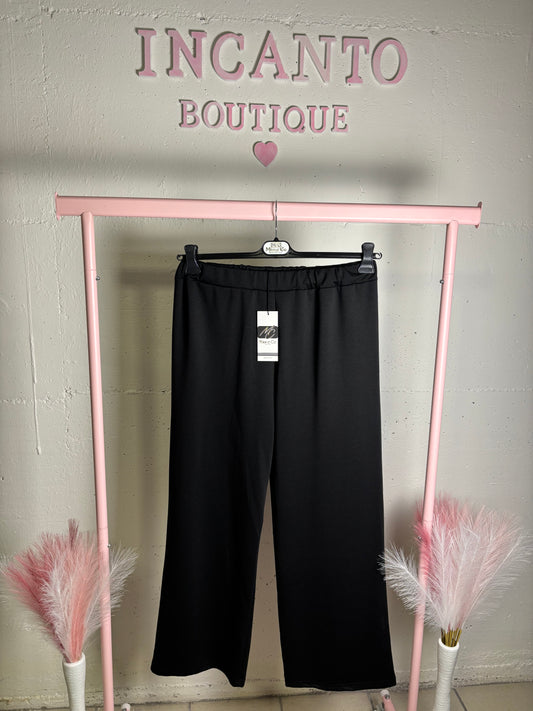Pantalone Curvy Gamba Larga con Elastico in Vita