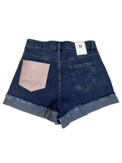 Pantaloncino tasca rosa