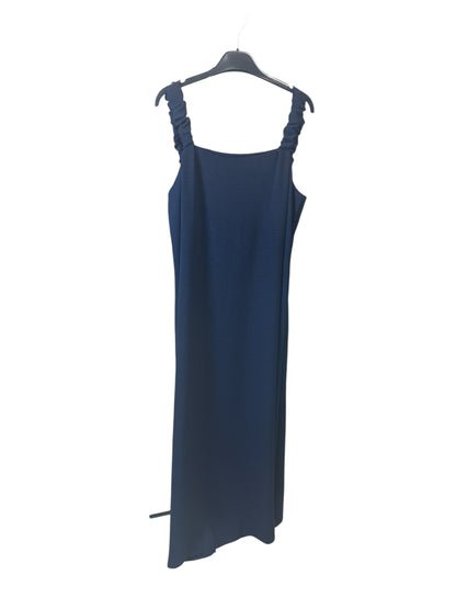 Abito Lungo Blu Notte con Spalline Arricciate – Minimal Chic
